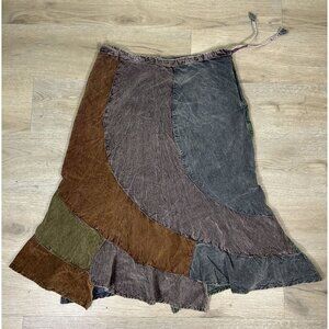 NEW Sacred Threads Denim Patchwork Festive Skirt Size XL